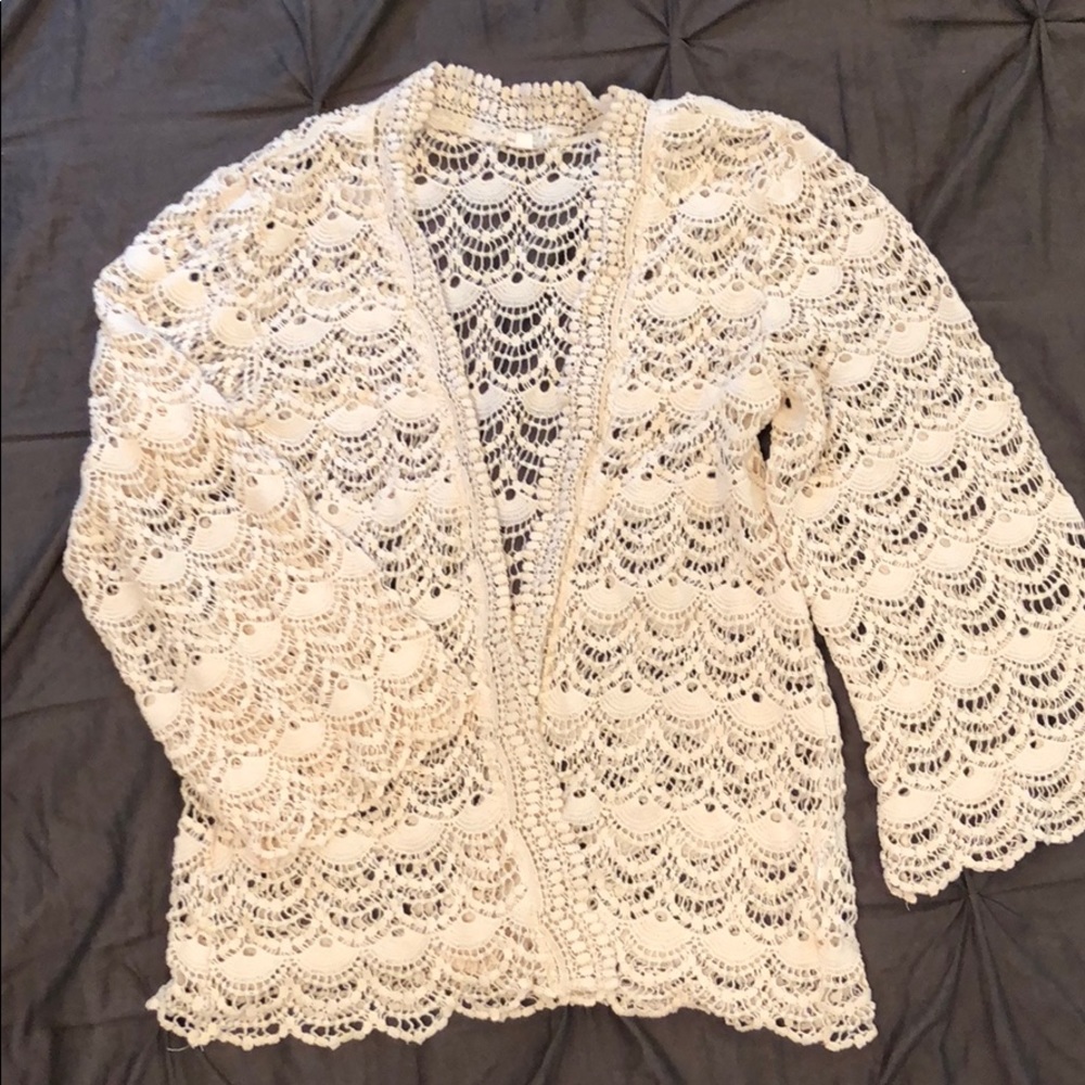 Cream lace kimono/cardigan
